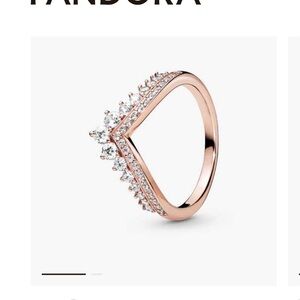 Pandora Princess Wishbone Ring in rose gold